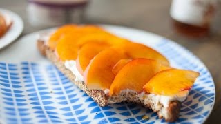 Peaches and Cream Cheese Breakfast Toast