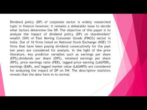 The Impact of Dividend Policy on Shareholders’ Wealth before and After Financial Melt down Evidence