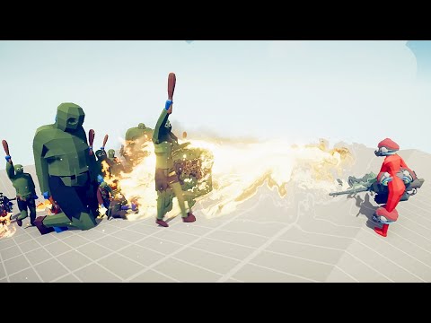 ARMY GIANT ZOMBIES vs FLAMETHROWER & MINIGUN TABS UNITS | Totally Accurate Battle Simulator