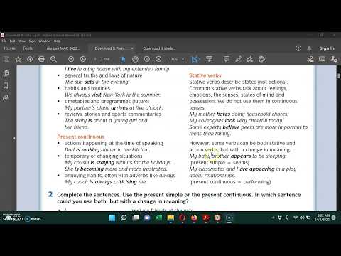 present simple, present continuous and stative verbs