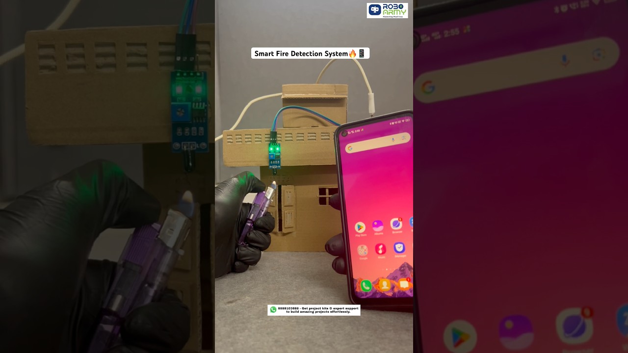 Smart Fire Detection System 🔥📱 #roboarmy #robotics #firedetection #iotprojects