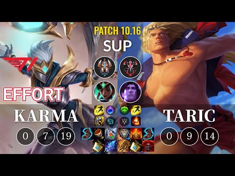 T1 Effort Karma vs Taric Sup - KR Patch 10.16