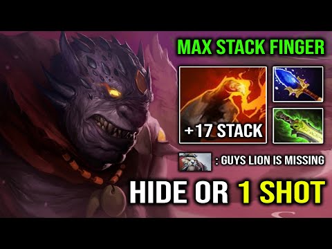 If This Mid LION is Missing From Map Hide or Get 1 Shot - Max Finger Stack Insane Burst Dota 2