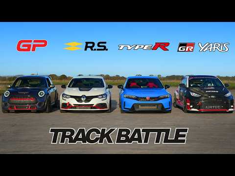 Mini GP3 vs Megane Trophy-R vs Civic Type-R vs GR Yaris: Track Battle