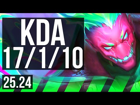 BRAND vs JARVAN IV (JGL) | Good KDA: 17/1/10, Electrocute | NA Grandmaster | 25.24