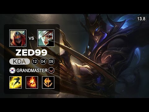 ZED99 Zed vs Riven Mid - KR Grandmaster - Patch 13.8 Season 13