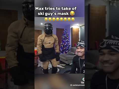 Max tries to take of ski guy mask 😂😂😂  #shorts #funny #shortsvideo #subscribe