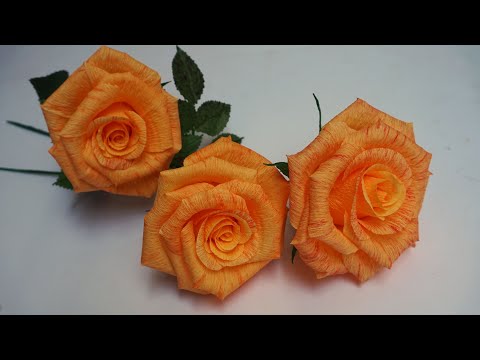 How to make Rose - Beautiful Roses from paper crepe / Origami Roses and Flowers
