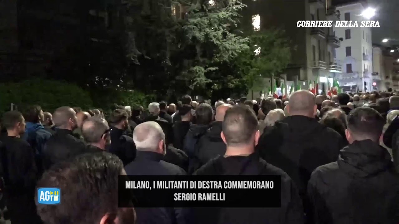 Milano, i militanti di destra commemorano Ramelli