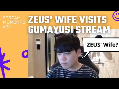 Zeus's wife visits Gumayusi stream |  T1 Stream Moment