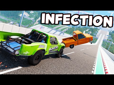 We Played INFECTION On Car Jump Arena. It Was AMAZING...& Destructive - BeamNG Drive