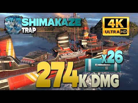 Destroyer Shimakaze on map Trap, 274k damage - World of Warships