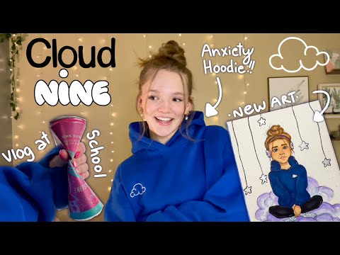 Unboxing + Reviewing the Cloud Nine anxiety hoodie!💙 School Vlog + surgery story + new art