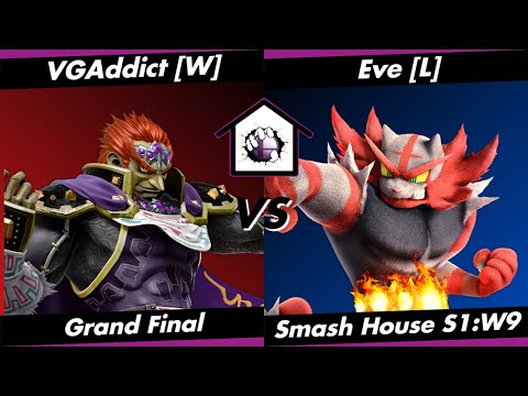Smash House S1:W9 GF - VGAddict [W] (Ganon) vs. Eve [L] (Incineroar)