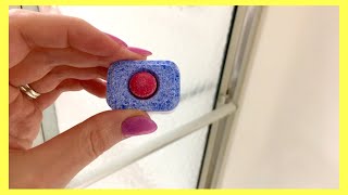 Put a Dishwasher Tablet in your Shower &amp; WATCH WHAT HAPPENS Next! (Bathroom Cleaning Hacks)