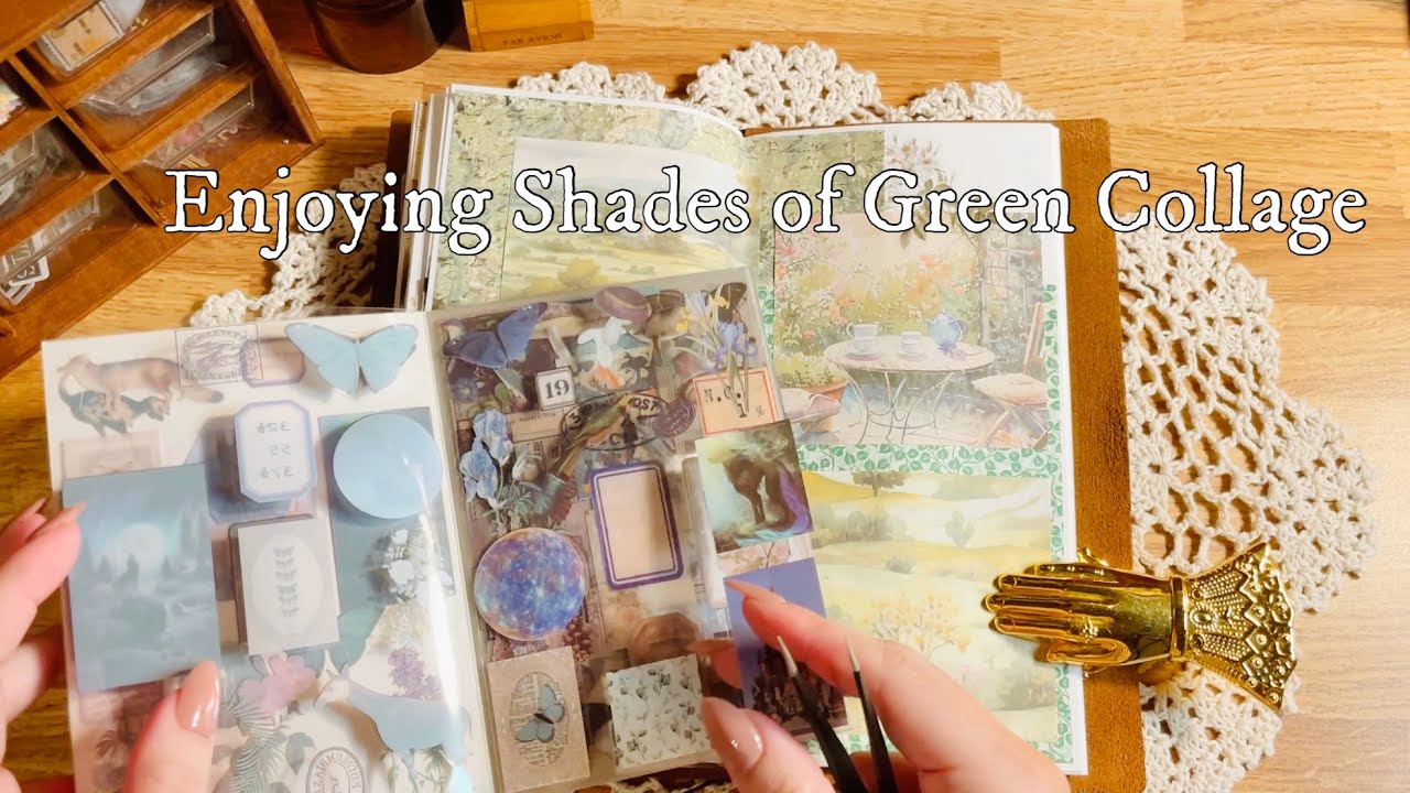 ASMR | 緑をテーマカラーにコラージュ🌿