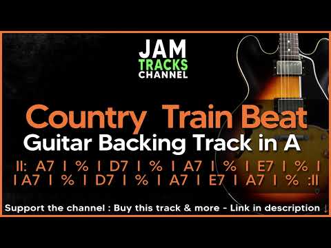 Country Train Beat Guitar Backing Track in A