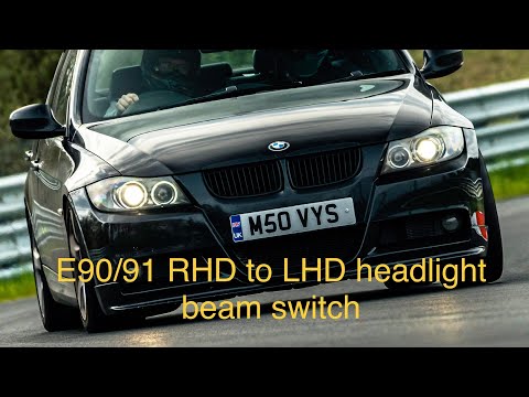 BMW E90 E91 Headlight beam switch RHD to LHD Xenon pre-LCI flat beam Right hand drive to Left, flat