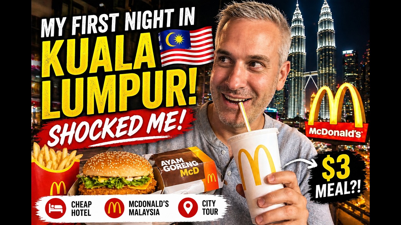 Kuala Lumpur travel vlog 🇲🇾 | first impressions, Malaysian McDonald’s, cheap hotel & city tour