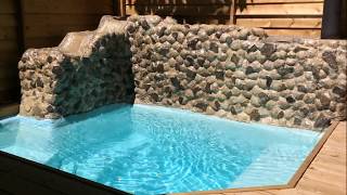 Wood Deck &amp; Small Inground Pool  - Concrete &amp; Epoxy DIY HomeMade