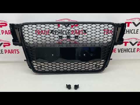 Fits Audi A5 S5 2007-2012 Front Main Grille Gloss Black Sport Honeycomb Badgeless video