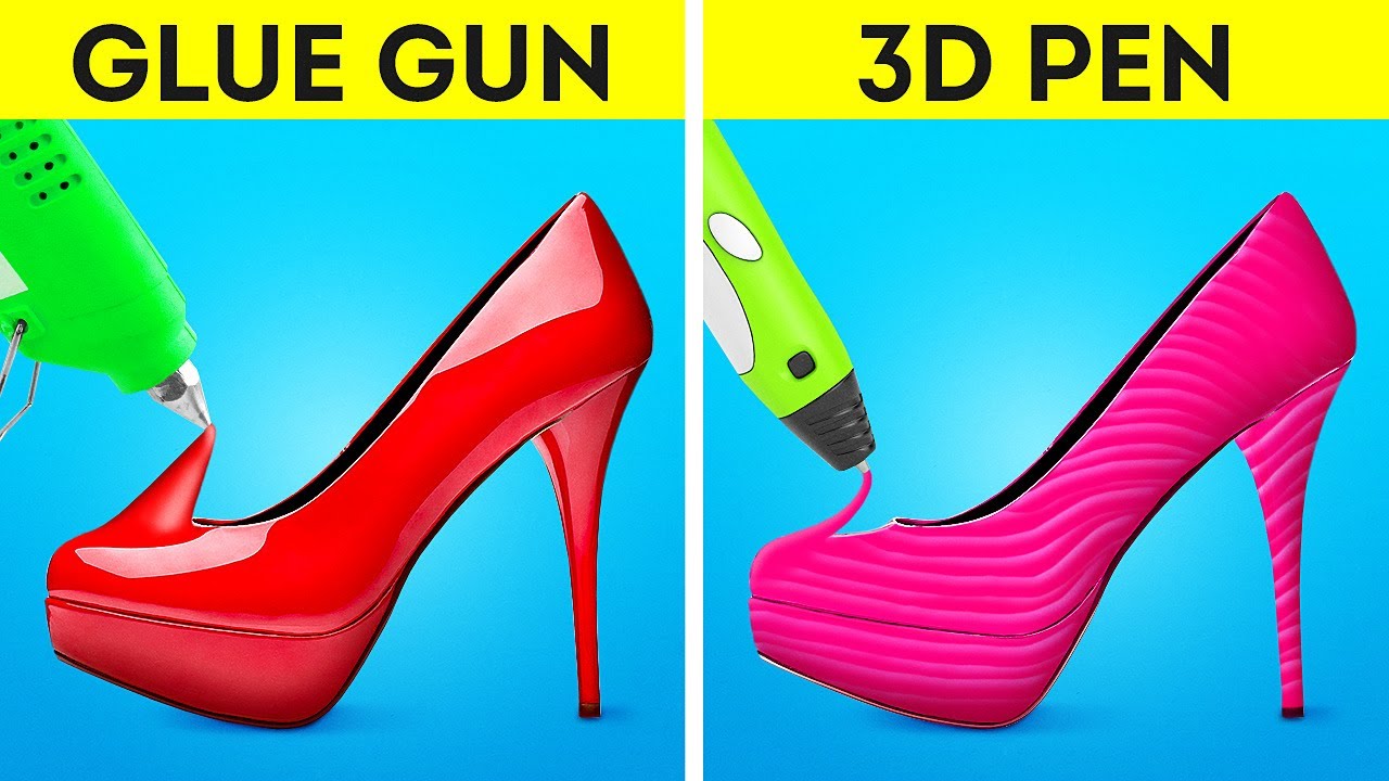 Awesome GLUE GUN vs 3D PEN Crafts || Shoe, Home Decor, School Supply