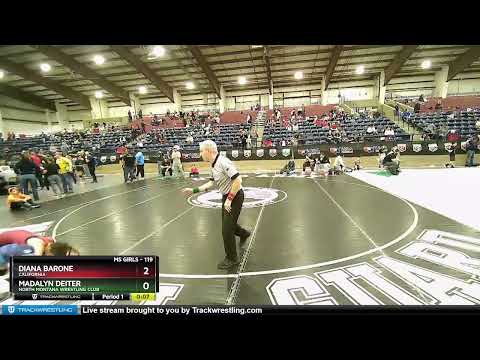 119 Lbs 1st Place Match - Madalyn Deiter, North Montana Wrestling Club Vs Diana Barone, California