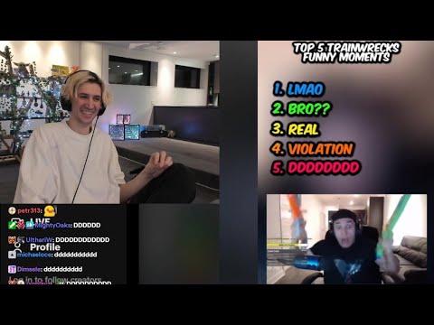 xQc Dies Laughing at Top 5 Trainwrecks Funny Moments