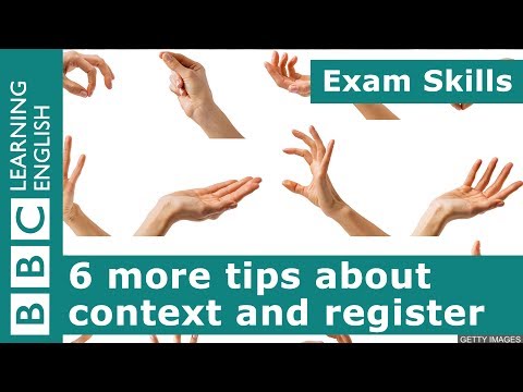試験のスキル。文脈と登録について6つの詳細 (Exam Skills: 6 more about context and register)