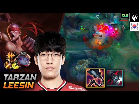 Tarzan Jungle Lee Sin Build Goredrinker Conqueror - Tarzan Lee Sin Match Highlight - LOL KR 13.9