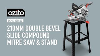 Ozito 210mm Double Bevel Slide Compound Mitre Saw & Stand - Product Video