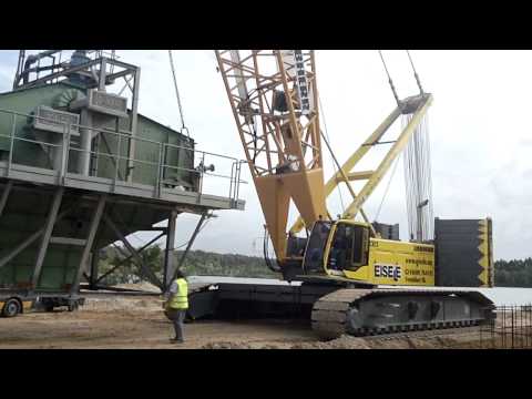 HASPE versetzt eine 35t Siebmaschine im Kieswerk Sehring 2011