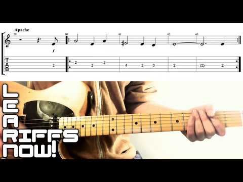 Hank Marvin APACHE Guitar Lesson With Tab 🤠👓 Learn Riffs Now!