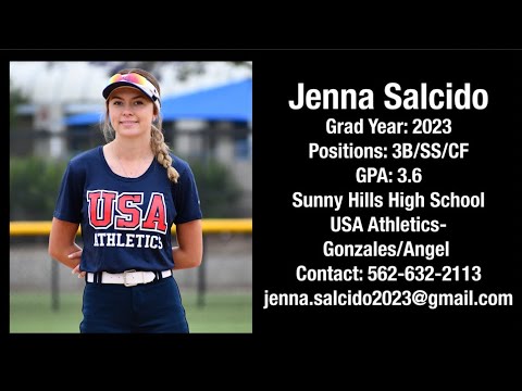 Jenna Salcido 3B/SS/CF 2023 Softball Skills Video