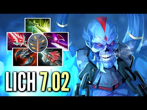 Brutal Lich Carry Build 500 Damage with Talent Tree by Dendi 7.02 Meta Gameplay Dota 2