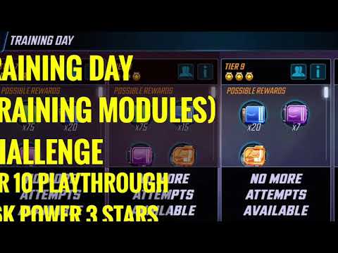 Training Day (Training Modules) Tier 10 Challenge 3 Star Playthrough - Marvel Strike Force - MSF