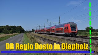 4K | Stam Dosto rijtuigen van DB Regio komen langs Diepholz