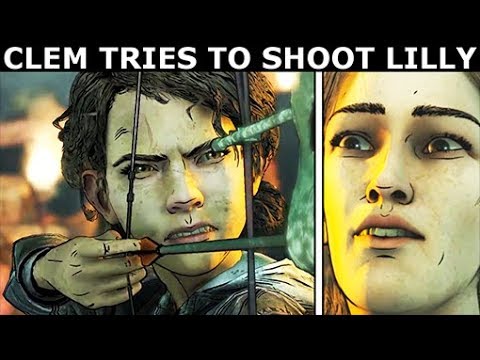 Clementine Tries To Shoot Lilly Three Times In a Row - The Walking Dead Final Season 4 Ep. 4