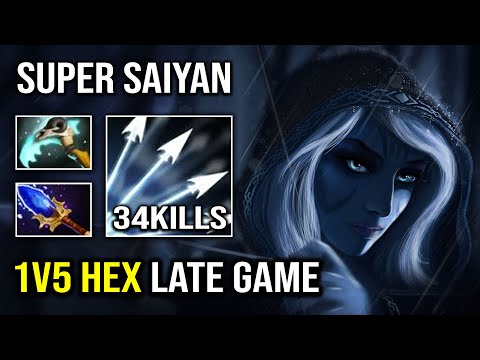 Brutal HEX 1v5 Late Game Super Saiyan Drow Ranger Against Morphling Dota 2