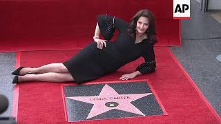 Lynda Carter, TV&#39;s original Wonder Woman, is honored with a star in Hollywood
