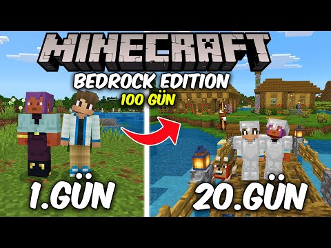 Minecraft Bedrock’ta 100 Gün Hayatta Kalmak... (PART 1)