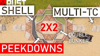 All-In-One: The BEST Multi-TC 2x2 Base with PEEKDOWNS &amp; SHELL [BUNKER is PATCHED] // RUST Base Build