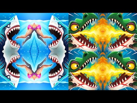 Hungry Shark World - All 34 Sharks Unlocked - Mecha Sharkjira & Toxic Sharks - Android / IOS