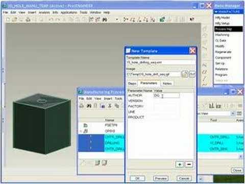 ProEngineer Manufacturing Template in Wildfire 3.0 Pro/NC