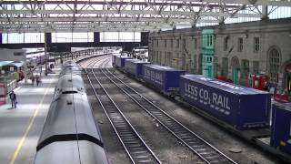 preview picture of video 'Direct Rail Services 66425 and 66422 Container Train passing Carlisle'