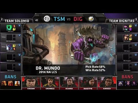 TSM vs Dignitas | 2014 NA LCS Spring split S4 W5D1 G4 | TSM vs DIG Week 5 Day 1 full game HD
