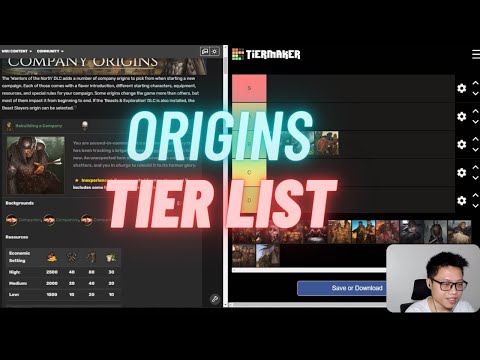 Battle Brothers Company Origins Tier List