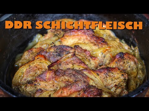 ROSTBRÄTEL im DUTCH OVEN - DDR SCHICHTFLEISCH mit SENF-BATTLE - deutsches BBQ-Video - 0815BBQ
