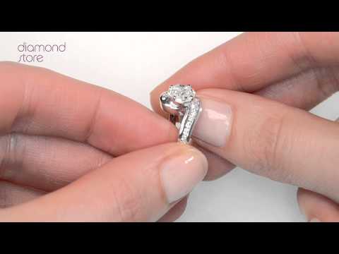 S3475 - 1.50ct Look Galileo Set Diamond 0.87ct And Platinum Ring