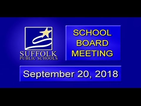 September 20, 2018 School Board Meeting